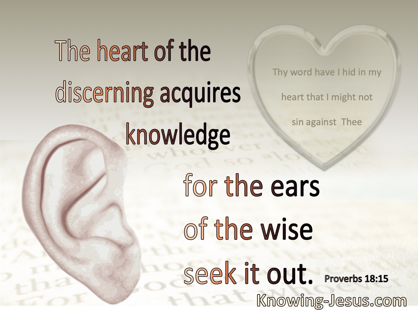 Proverbs 18:15 The Heart Of The Discerning Acquires Knowledge (gray)